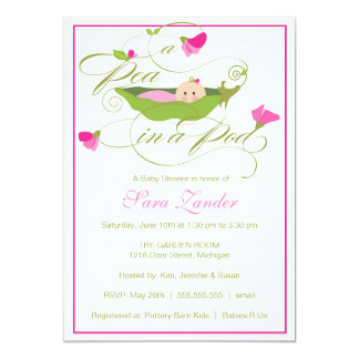 Sweet Pea Invitations Announcements Zazzle Baby Shower Invitation Pea In A Pod