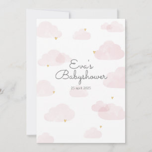 Baby Shower Invitation Girl Pink Clouds