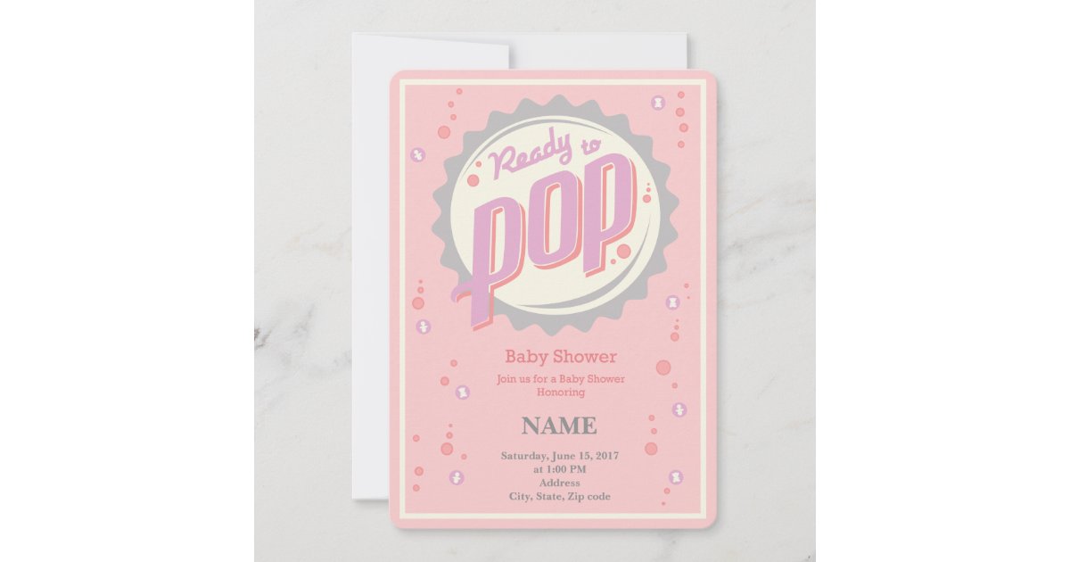 Baby Shower Invitation (Girl) - Ready to Pop | Zazzle