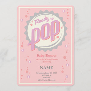 Baby Shower Invitation (Girl) - Ready to Pop