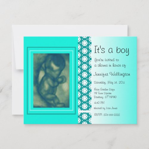 Baby Shower Invitation Green Ultrasound