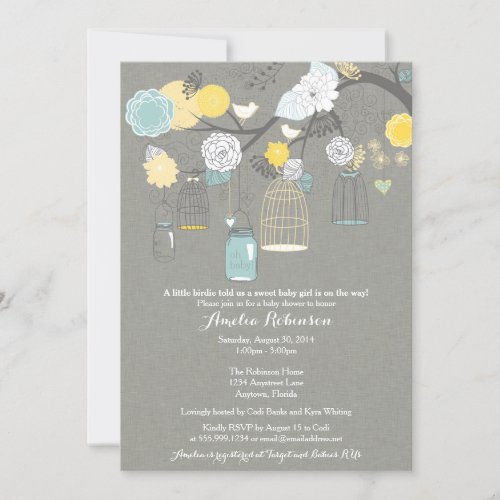 Baby Shower Invitation _ Hanging Cages  Jars