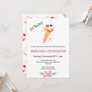 Baby shower invitation.It's twins! Invitation