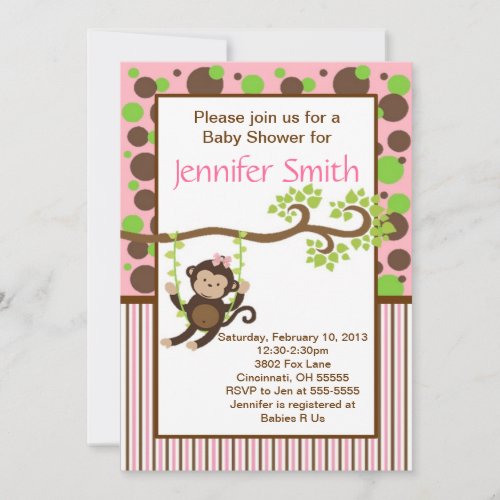Baby Shower Invitation - Jungle Monkey