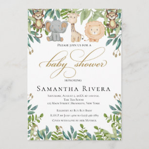Baby Shower Invitation, Jungle Safari Baby Shower Invitation
