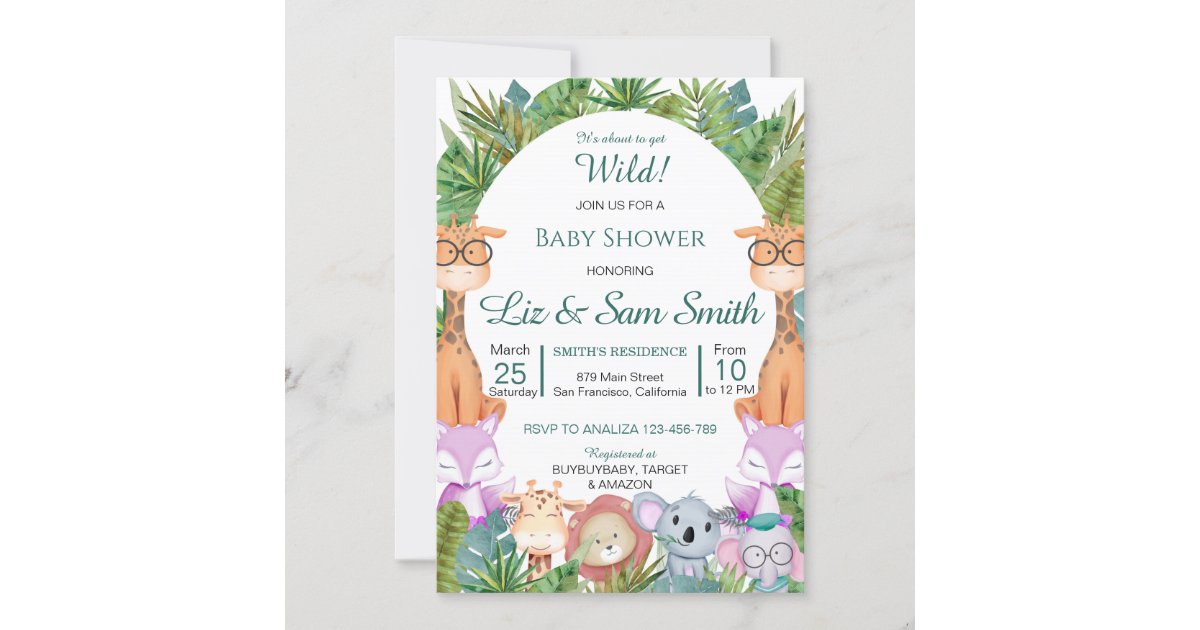 Baby Shower Invitation Jungle Theme | Zazzle