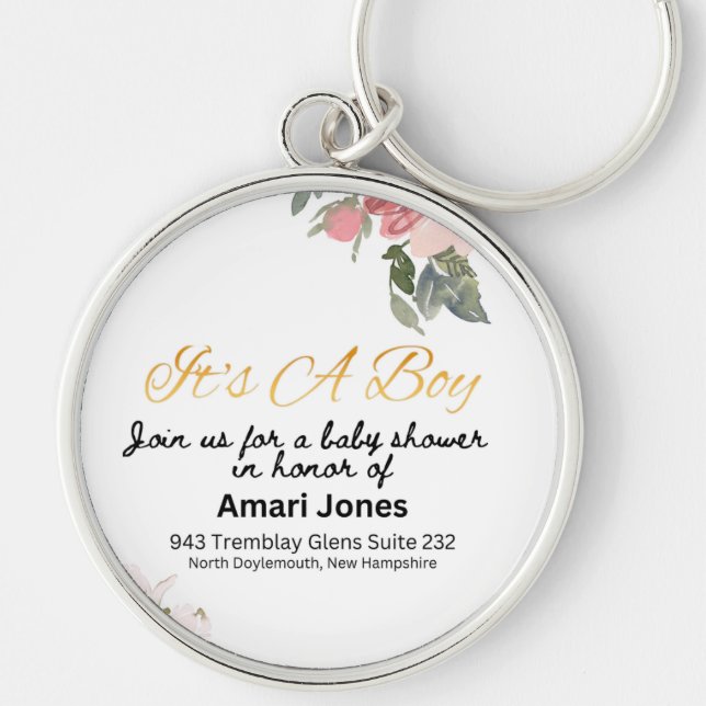 Baby Shower Invitation Keychain (Front)