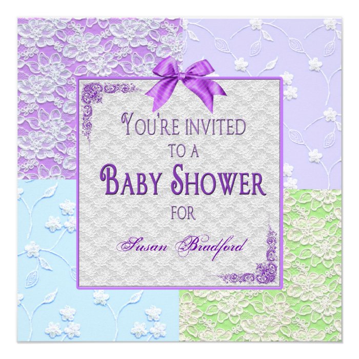 Baby Shower Invitation   Lace  