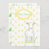 Baby Shower Invitation Lamb Farm Animal Drawing (Front/Back)