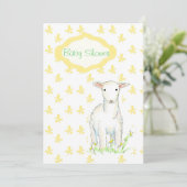 Baby Shower Invitation Lamb Farm Animal Drawing (Standing Front)