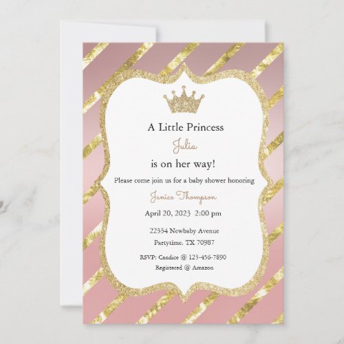 Baby Shower Invitation Little Princess on Her Way Invitation