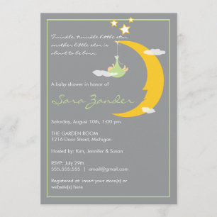 Baby Shower Invitation Moon and Stars