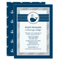 Baby Shower Invitation | Navy Blue Nautical Whale