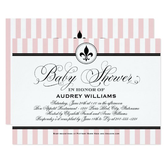 Baby Shower Invitation Paris France Theme Zazzle