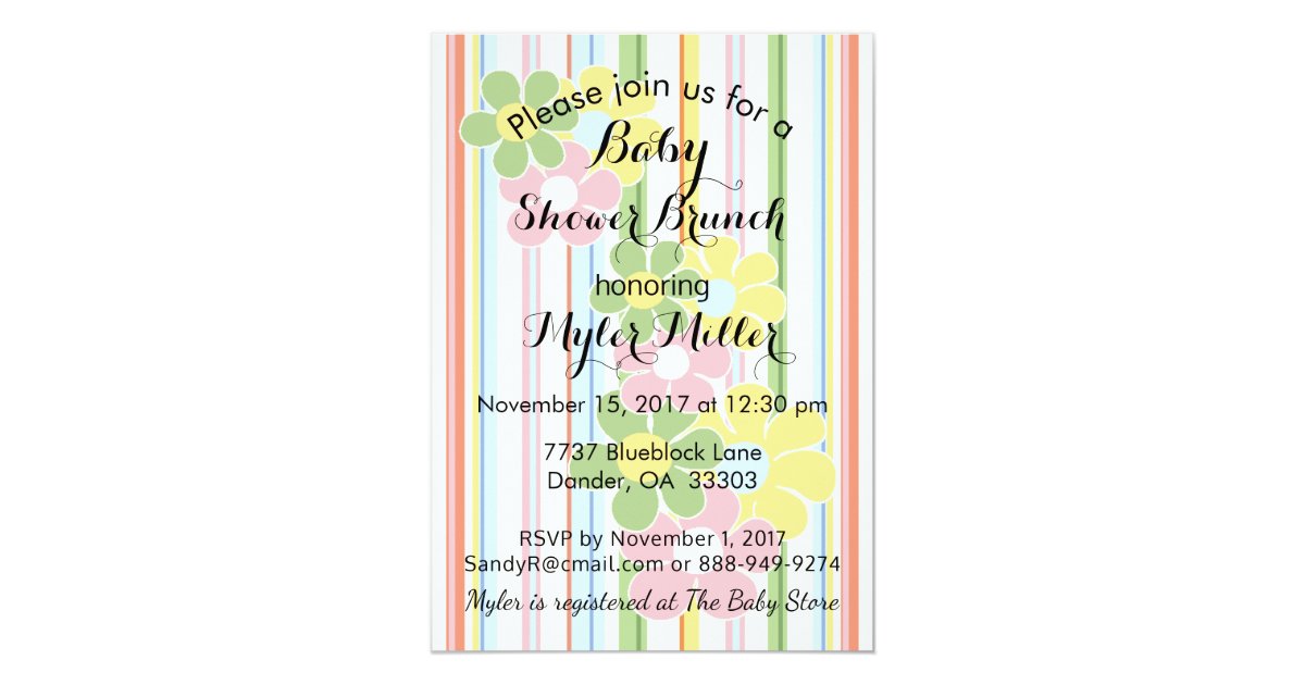 Baby Shower Invitation "Picnic Floral"