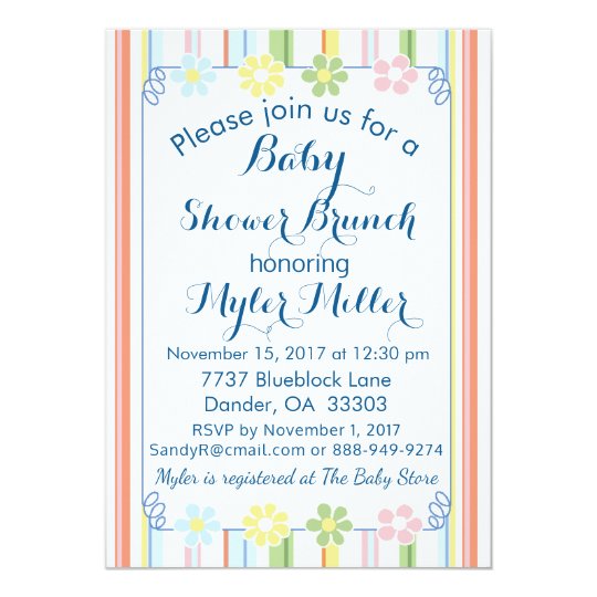 Baby Shower Invitation "Picnic Floral Invite 2"
