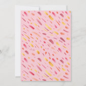 Baby Shower invitation | Pink abstract paint (Back)