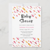 Baby Shower invitation | Pink abstract paint (Front)
