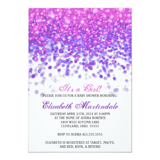 Pink And Purple Baby Shower Invitations 3