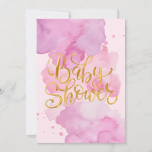 Baby Shower Invitation, Pink Watercolor for a Girl Invitation