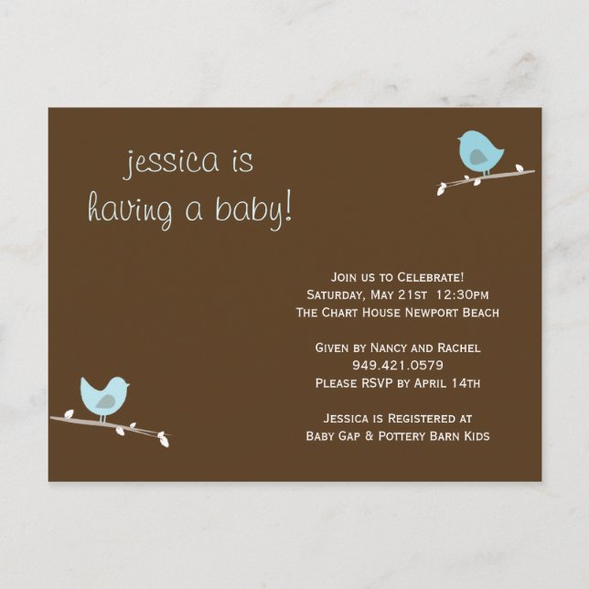 Baby Shower Invitation Postcard (Front)