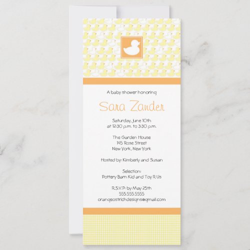 Baby Shower Invitation - Rubber Ducky