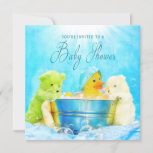 BABY SHOWER INVITATION - RUBBER DUCKY & FRIENDS