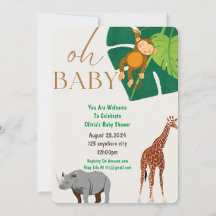 baby shower invitation safari