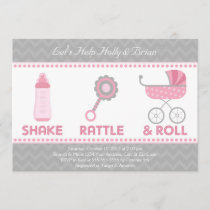 Baby Shower Invitation - Shake, Rattle & Roll