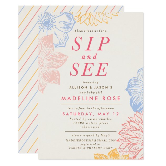 Baby Shower Invitation *Sip And See*