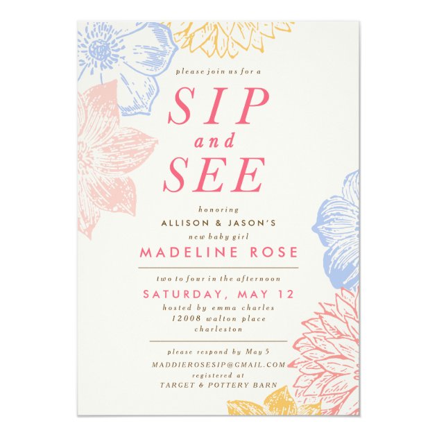 Baby Shower Invitation *Sip And See*