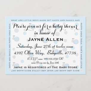 Baby Shower Invitation "Snips and Snails"