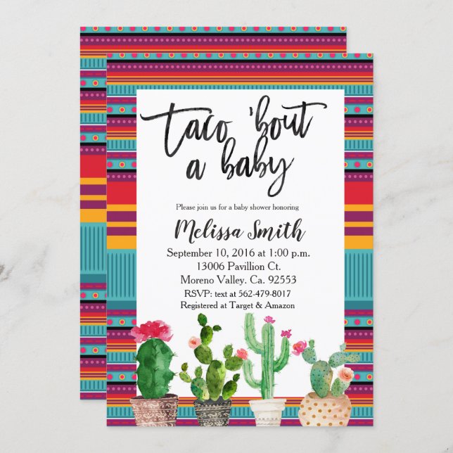 Baby Shower Invitation Taco Bout Baby (Front/Back)