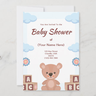 Baby Shower Invitation - Teddy Bear