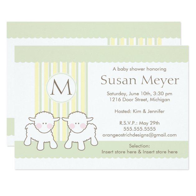 Baby Shower Invitation - Twins