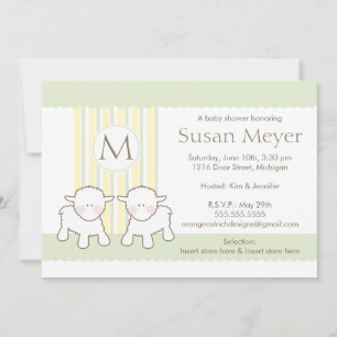 Baby Shower Invitation - Twins