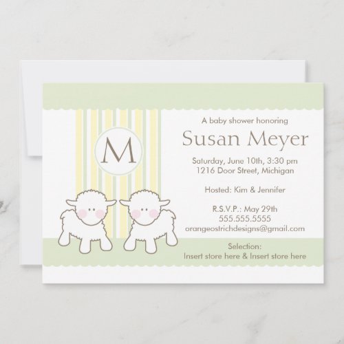Baby Shower Invitation - Twins