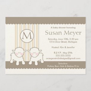 Baby Shower Invitation - Twins