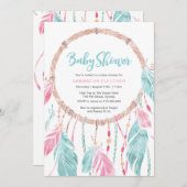 Baby Shower invitation | Watercolor dream catcher (Front/Back)