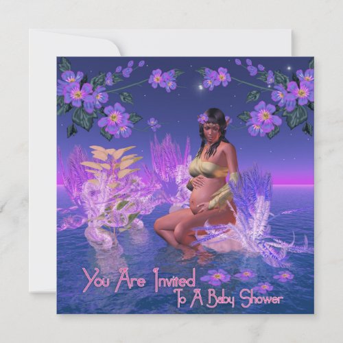 Baby Shower Invitation With African American Elf