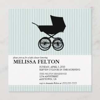 Baby Shower Invitation with Baby Buggy