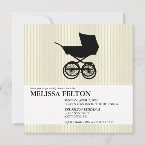 Baby Shower Invitation with Baby Buggy