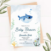 Baby Shower Invitation with Two Mommies Shark - Party printables