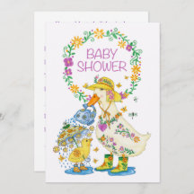 Baby Shower Invitation with Duck and Chick