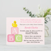 Baby Shower Invitation with Duckie and ABC blocks (Standing Front)