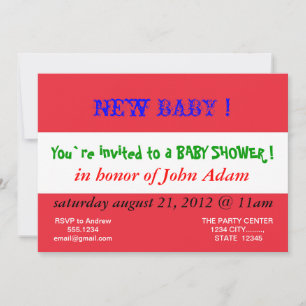 Baby Shower Invitation with Flag of Austria