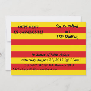Baby Shower Invitation with Flag of Catalonia