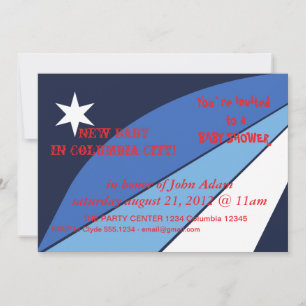 Baby Shower Invitation with Flag of Columbia, SC