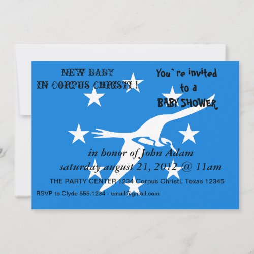 Baby Shower Invitation with Flag of Corpus Christi