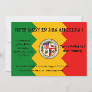 Baby Shower Invitation with Flag of Los Angeles
